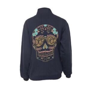 Adam Block Design Delta Gamma Dee Gee Skull Quarter Zip Pullover Size Medium